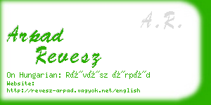 arpad revesz business card